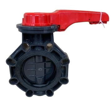 100mm 4" PVC Butterfly Valve Stainless 316 Shaft TBFVS100