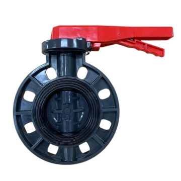 65mm 2-1/2" PVC Butterfly Valve Zinc Plated Shaft TBFV65