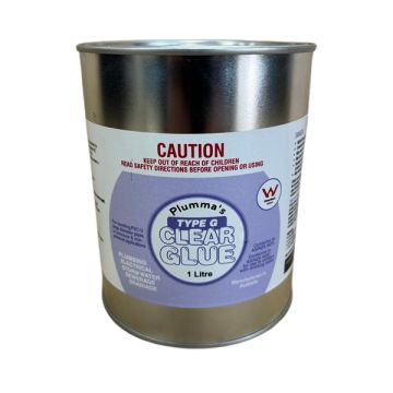 PVC Glue Solvent Cement Clear Type G 1Ltr Large Bore 