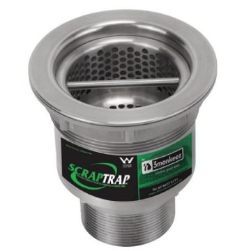 90mm Scrap Trap Cast Sink Waste Arrestor 316 Stainless SCRAP-S-90-316
