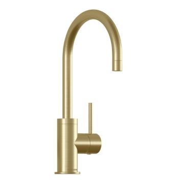 Stiebel Eltron Brushed Gold Goose Neck Open Vented Sink Mixer 207885