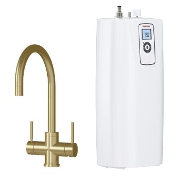 Stiebel Eltron HOT 2.6 N Brushed Gold 3 in 1 Mixer Electric Under Sink Boiling Unit 207999