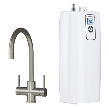 Stiebel Eltron HOT 2.6 N Brushed Nickel 3 in 1 Mixer Electric Under Sink Boiling Unit 208000