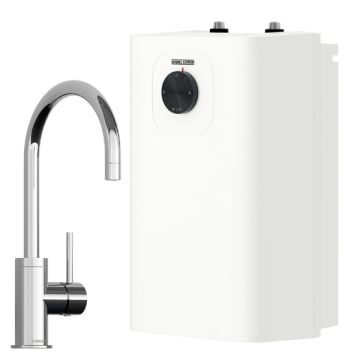 Stiebel Eltron SNU 5 Plus Chrome Goose Neck Sink Mixer Hot Water Heater Open Vented 208197