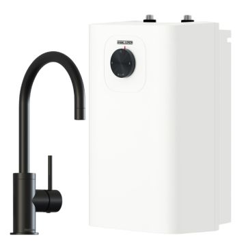 Stiebel Eltron SNU 5 Plus Matte Black Goose Neck Sink Mixer Hot Water Heater Open Vented 208198