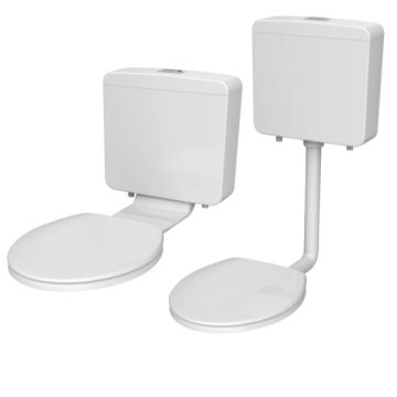 Vogue All In One Plastic Toilet Cistern Low & Mid Level With Link & Seat