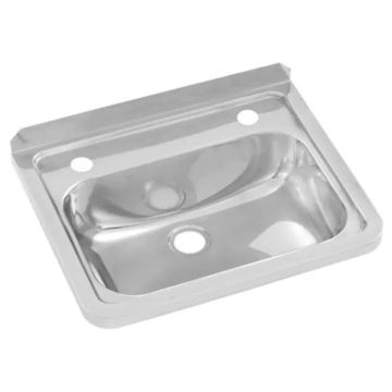 Wall Hand Basin 500mm 2 Tap Hole Stainless Steel HB-KIT-2 3monkeez