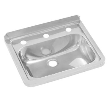 Wall Hand Basin 500mm 3 Tap Hole Stainless Steel HB-KIT-3 