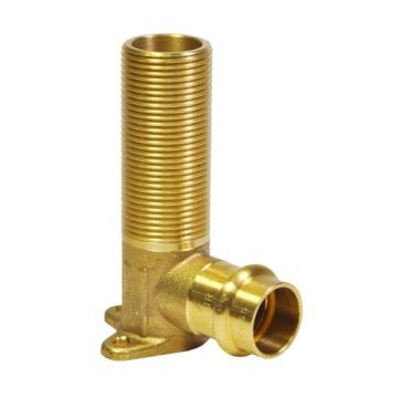 Wall Plate Elbow Male 15mm 1/2" X 70mm X 1/2" BSP Gas Copper Press