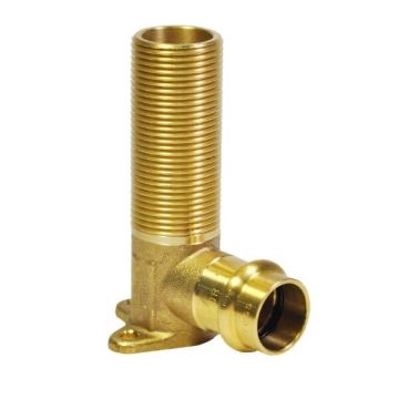 Wall Plate Elbow Male 15mm 1/2" X 70mm X 1/2" BSP Water Copper Press 