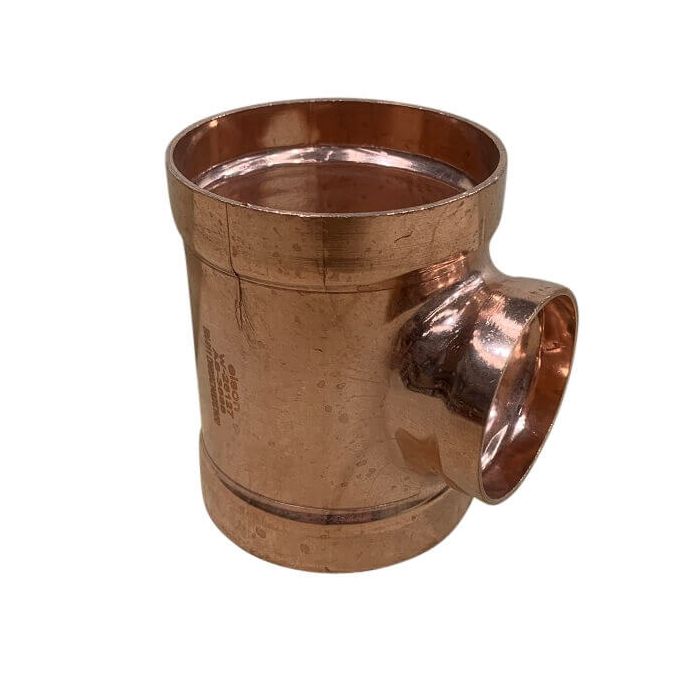 100mm X 50mm Copper Tee Reducing High Pressure Capillary 