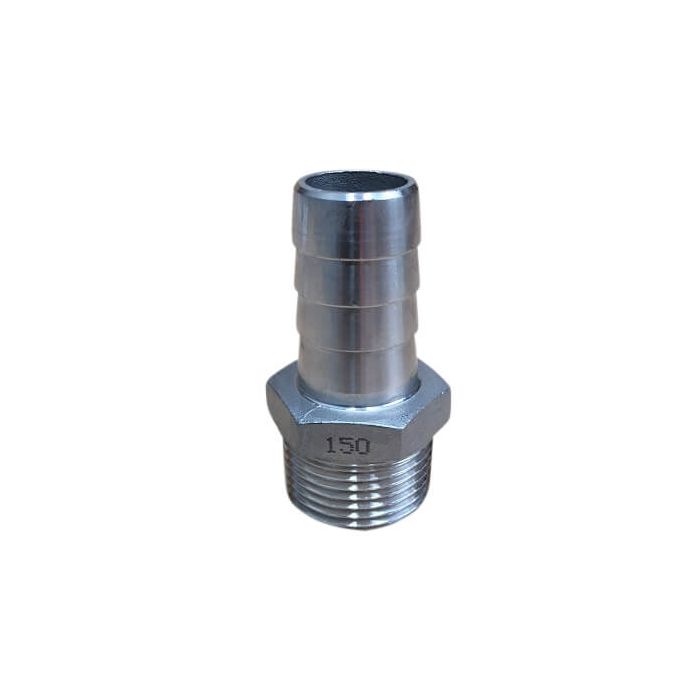 10mm 3/8" Hose Nipple BSP Stainless Steel 316 150lb