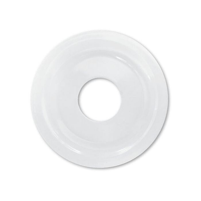 15mm 1/2" Flat Cover Plate White Metal Suit BSP