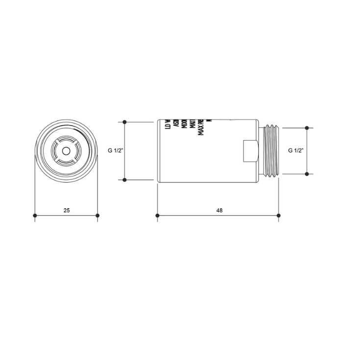 15mm Mini Dual Check Valve Male X Female Chrome 1/2" BSP MDOV15CH