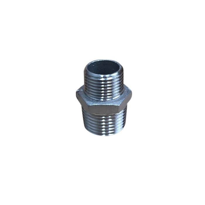 15mm 1/2" X 10mm Hex Nipple BSP Stainless Steel 316 150lb