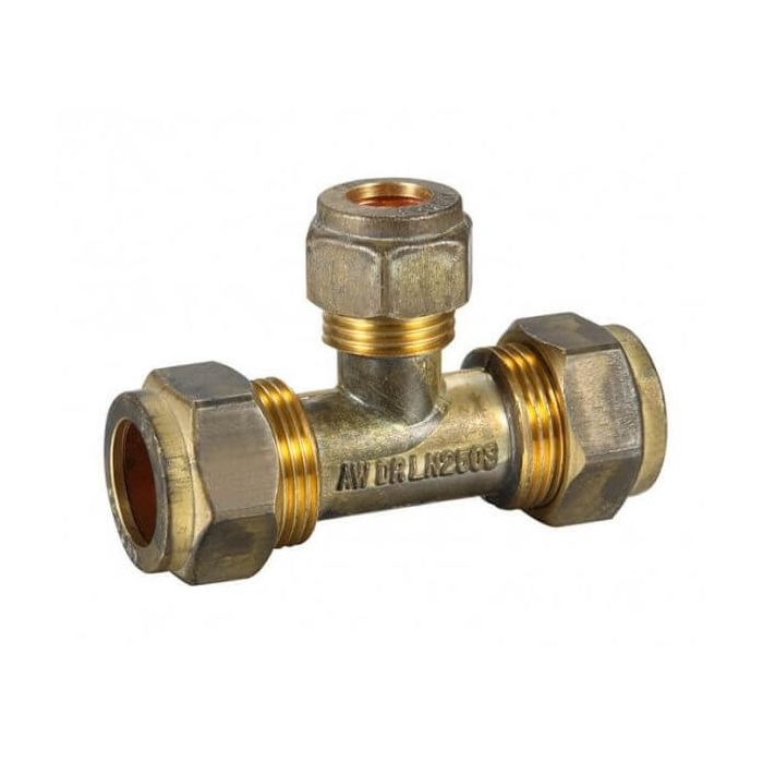20C X 15C 1/2" Copper Olive Tee TUT Compression