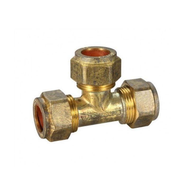 20mm Copper Olive Tee TUT Compression 