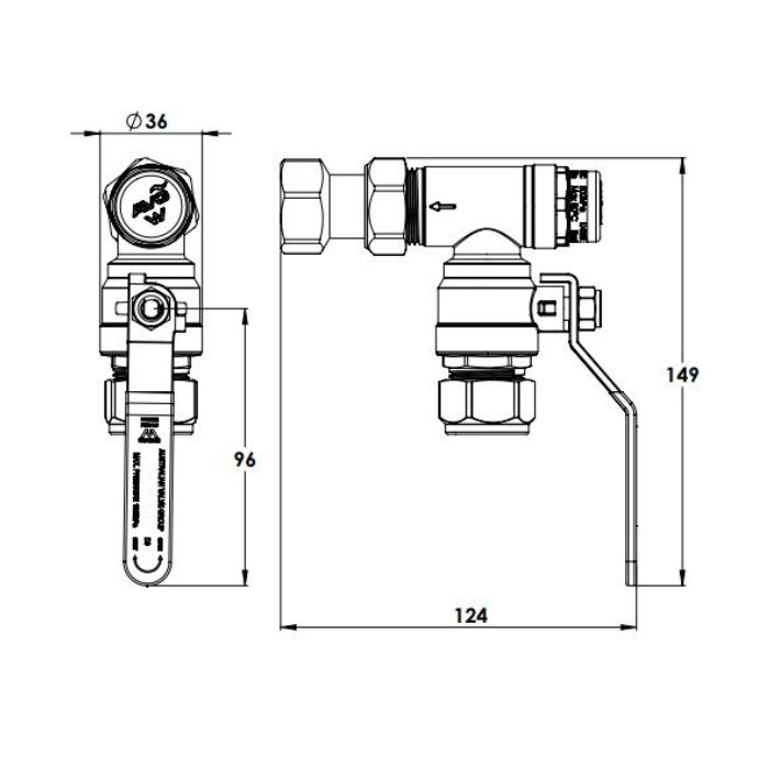 20mm Pressure Reduction Combination Boundary Ball Valve 500kPA AVG PRVB20-BV20  