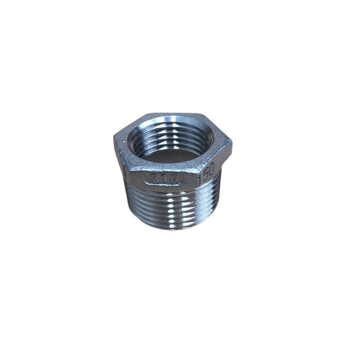 20mm X 15mm 1/2" Bush Reducing BSP Stainless Steel 316 150lb