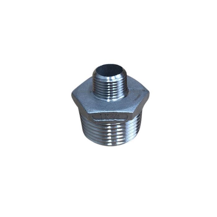 25mm X 10mm 3/8" Hex Nipple BSP Stainless Steel 316 150lb