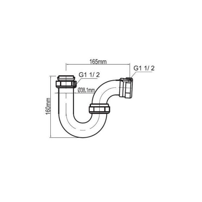 40mm P Trap Copper Chrome Easy Fix Suit Copper Tube