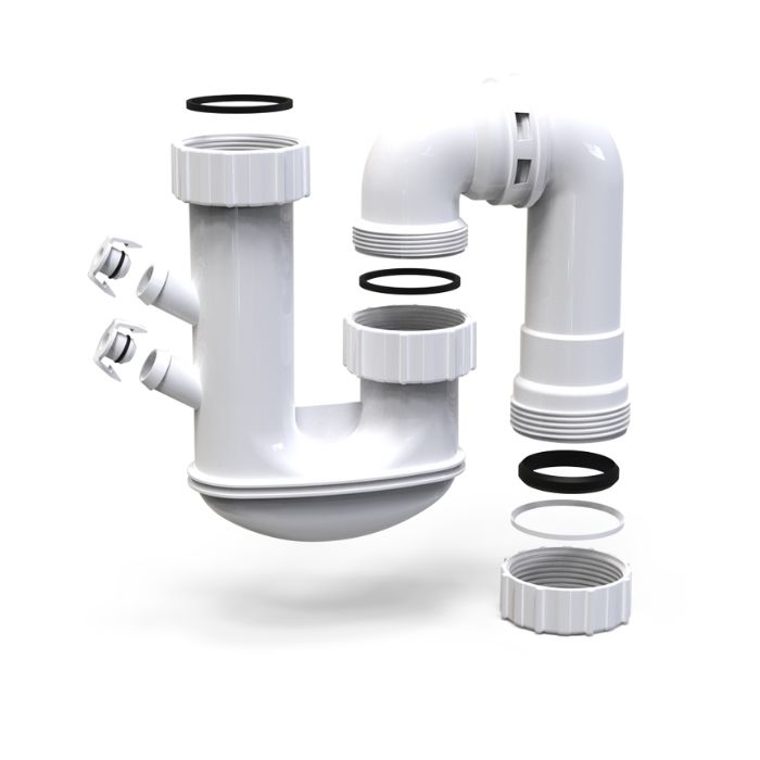 50mm Combination S&P Trap PVC With Nipple