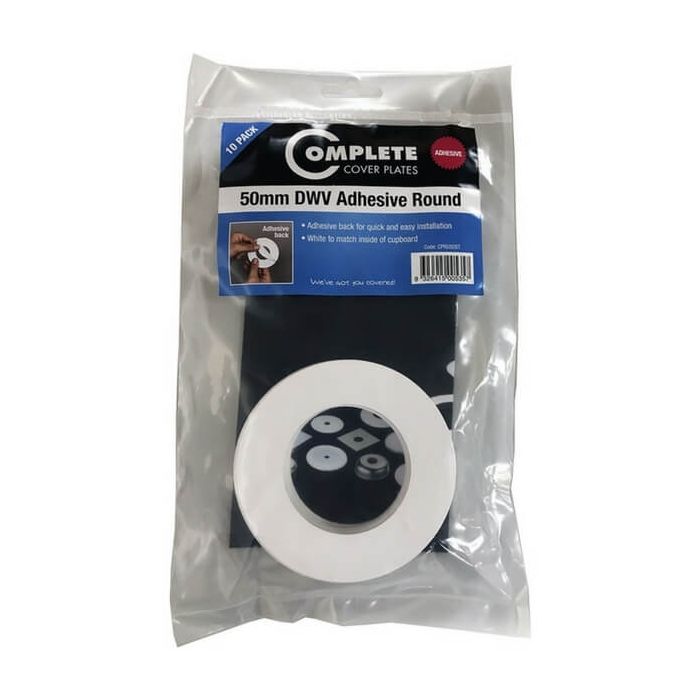 50mm Round Flat Cover Plate Self Adhesive Suit Pvc Dwv