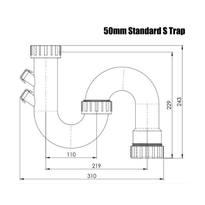 50mm S Trap PVC With Nipple