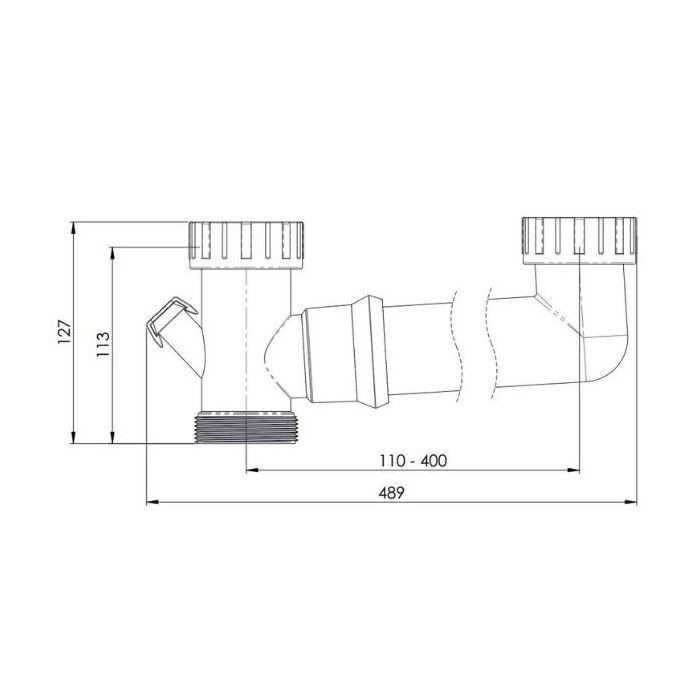 50mm X 300mm Double Bowl Connector PVC With Nipple 