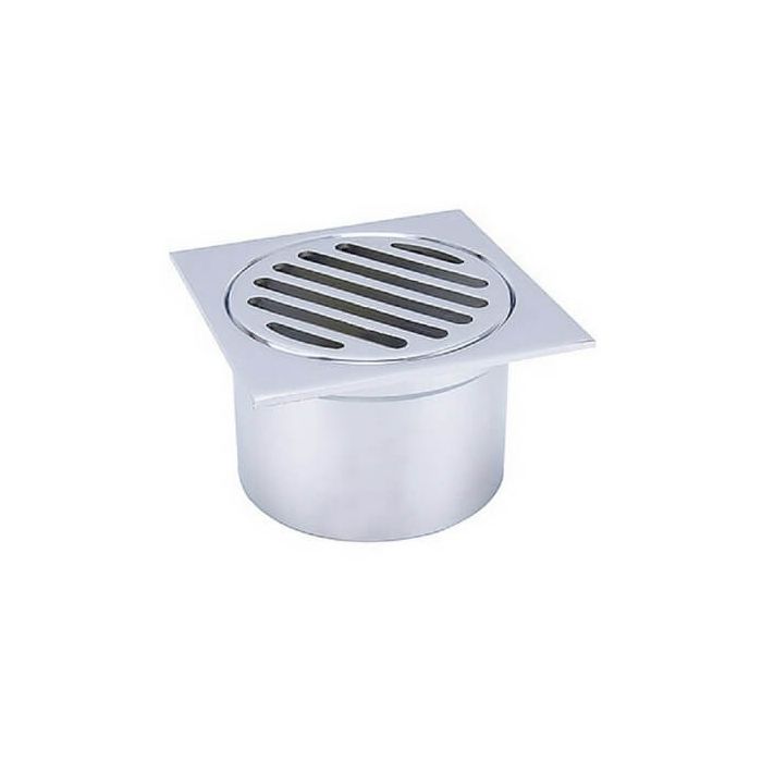 80mm Shower Floor Grate Chrome Square Drop In Suit Leak Control