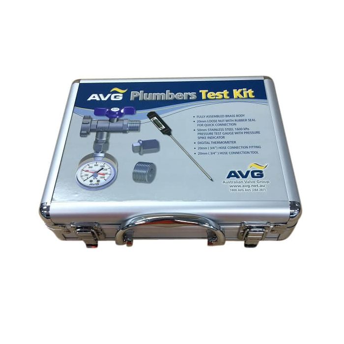 AVG Plumbers Water Pressure Test Kit PTK-1 carry case