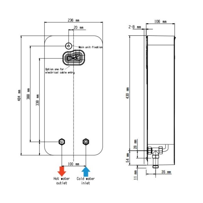 Bosch Tronic 7000 27kW 50C Electric Instantaneous Hot Water Heater 3-Phase