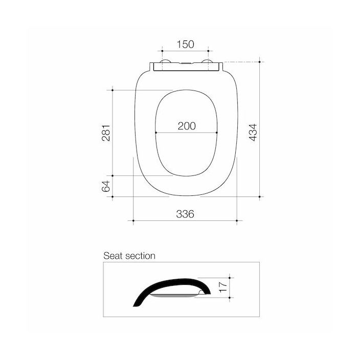 Caroma Contura II Toilet Seat White Soft Close Blind Fix Hinge 300085W