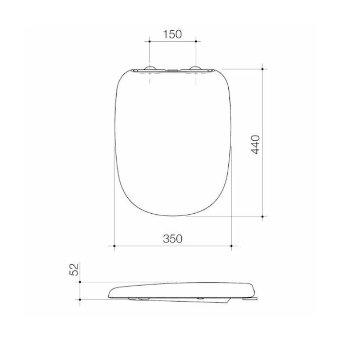 Caroma Contura II Toilet Seat White Soft Close Blind Fix Hinge 300085W