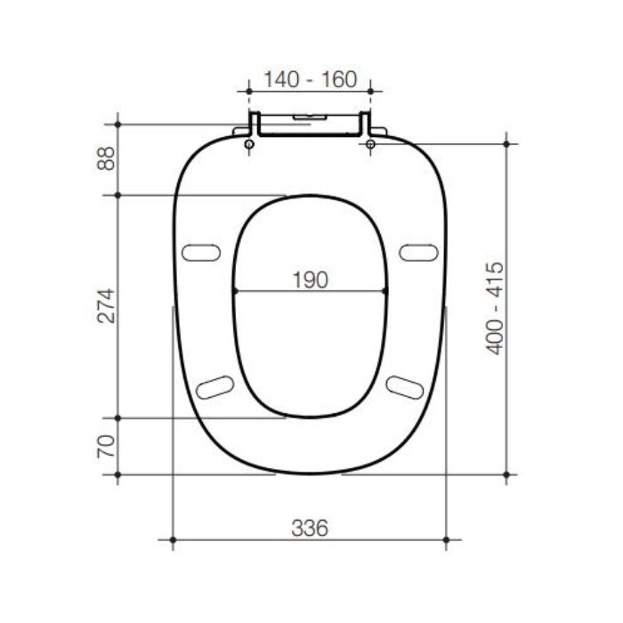 Caroma Contura Toilet Seat White Soft Close Blind Fix Hinge 300051W