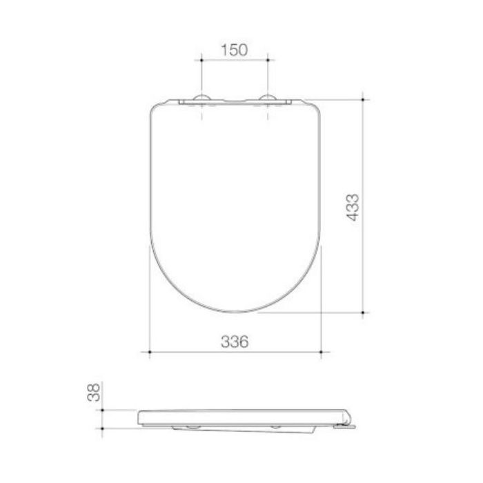 Caroma Invogue Urbane II Soft Close Toilet Seat White Quick Release Blind Hinge 300065W