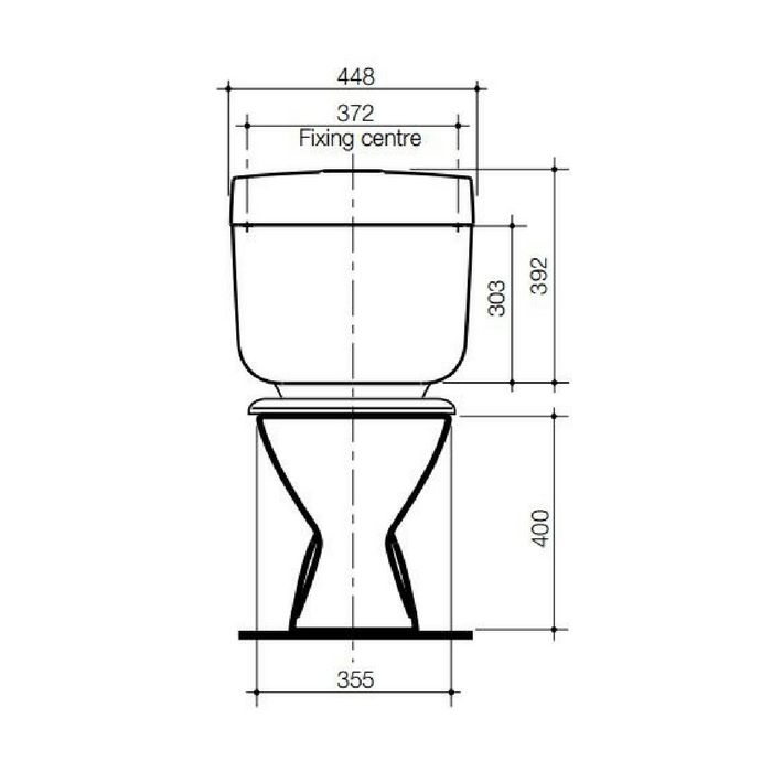 Caroma Slimline Ivory Dual Flush Connector Toilet Cistern & Seat 4.5/3 Litre 233030I
