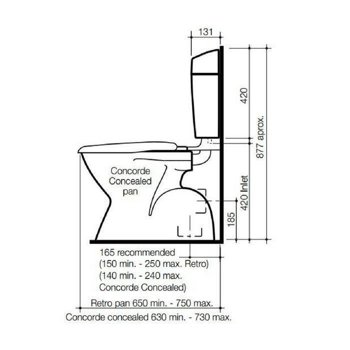 Caroma Uniset II White Dual Flush Connector Toilet Cistern & Seat 6/3 Litre 247001W
