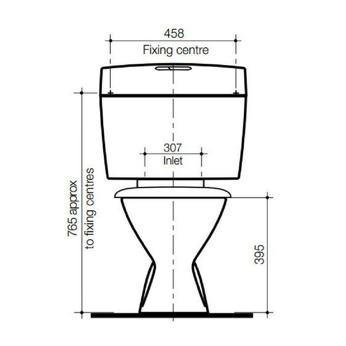 Caroma Uniset II White Dual Flush Connector Toilet Cistern & Seat 6/3 Litre 247001W