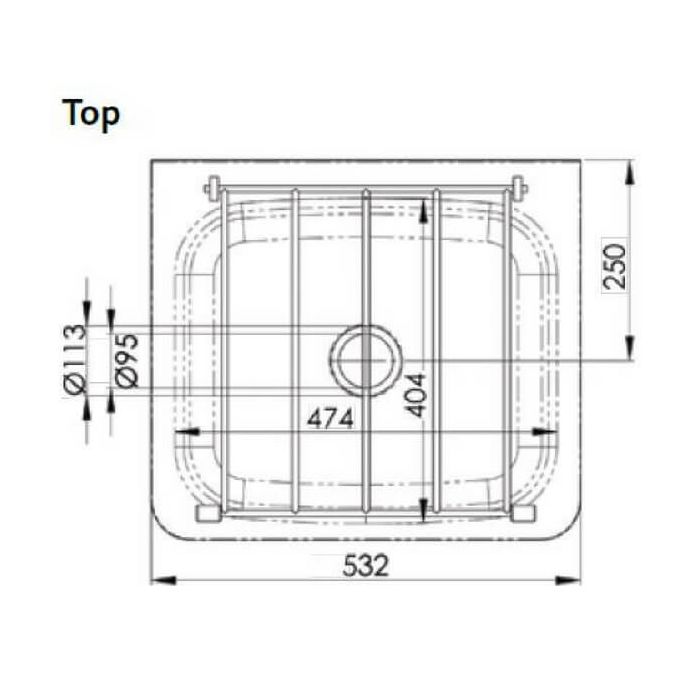 Cleaners Sink Stainless Steel With Grate & Brackets AB-CS-B 