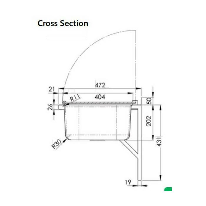 Cleaners Sink Stainless Steel With Grate & Brackets AB-CS-B 