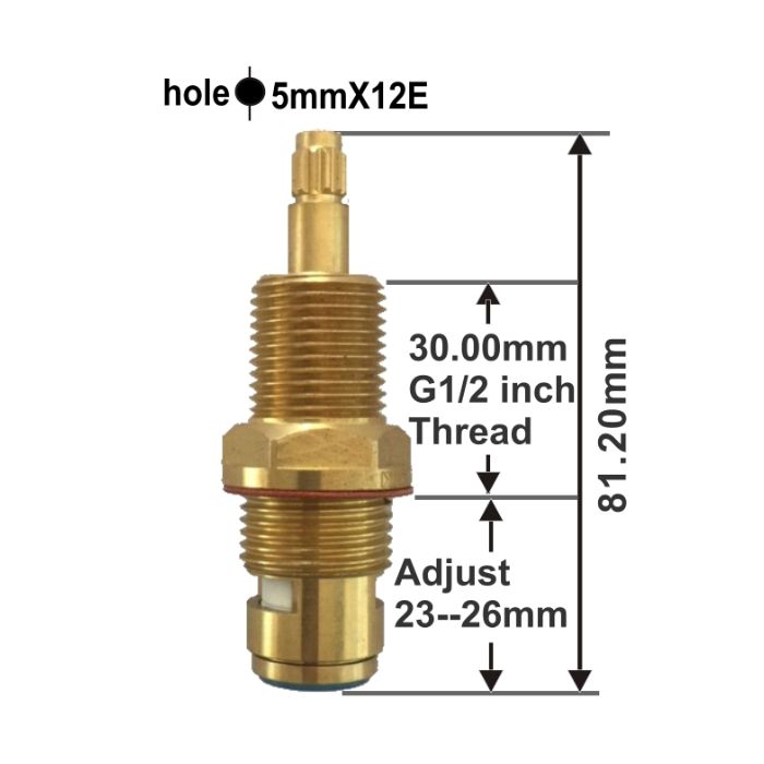 Easytap TZ2005 1/4 Turn Caroma Wall Spindles Ceramic Clockwise Close 12 Teeth (Pair)