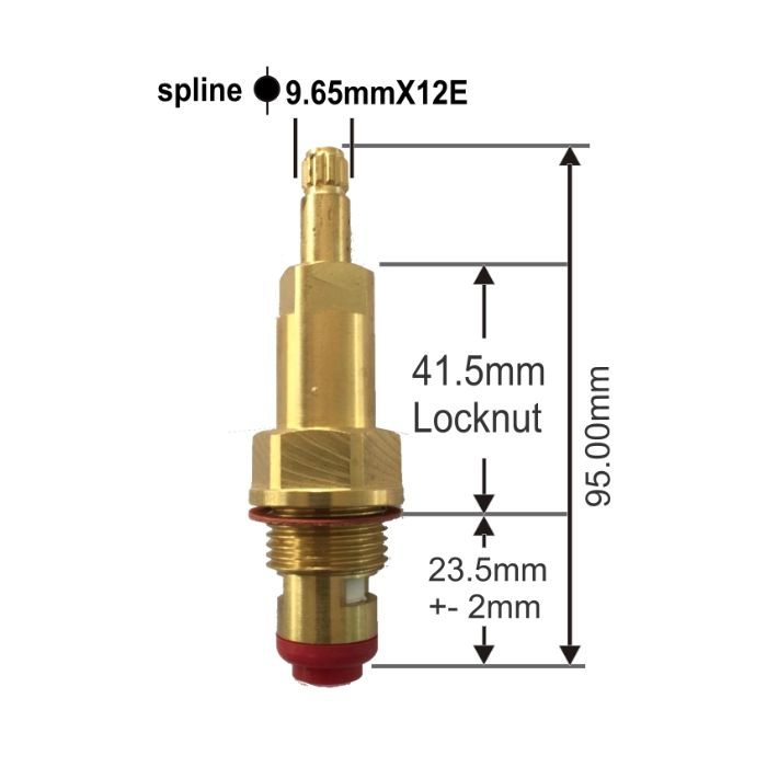 Easytap TZ2013 1/4 Turn Irwell 88-98 Wall Spindles Ceramic Clockwise Close 12 Teeth Brass (Pair)