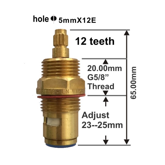 Easytap TZ2019 1/4 Turn Irwell Colonial Basin Spindles Ceramic Clockwise Close 12 Teeth Brass (Pair)