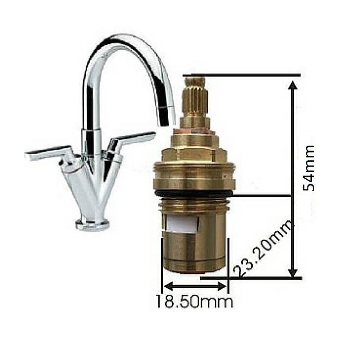 Easytap TZ2033CON 1/4 Turn Dorf Venus Mixer Spindles Ceramic Disc Contra Lever 20 Teeth