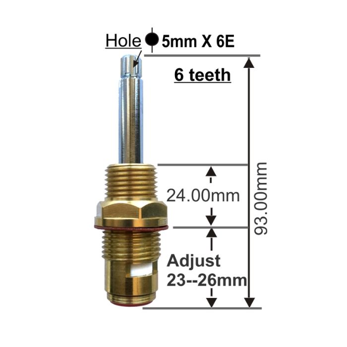 Easytap TZ2037 1/4 Turn Caroma Retro Basin Spindles Ceramic Clockwise Close 6 Teeth Chrome (Pair)