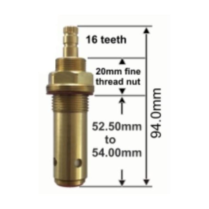 Easytap TZ2044CON 1/4 Turn Donson Basin Spindles Ceramic Lever Contra 16 Teeth Brass (Pair)