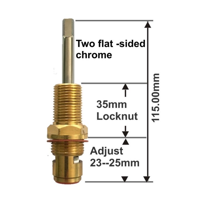 Easytap TZ3010A 1/2 Turn Dorf Wall Spindles Ceramic Clockwise Close Flat Side Chrome (Pair)