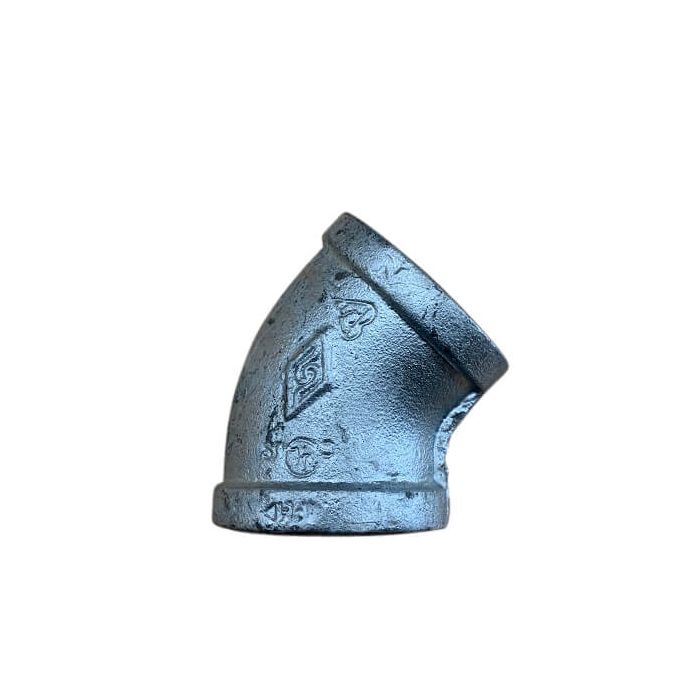 65mm Elbow F&F 45 Deg Galvanised Mal 65mm Elbow F&F 45 Deg Galvanised Mal