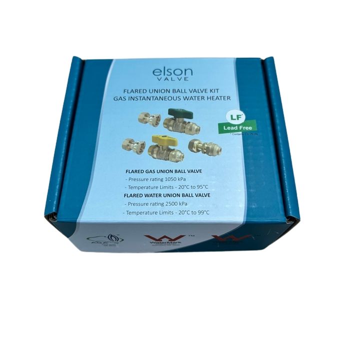 Elson LF73729 Flared Union Ball Valve Hot Water Kit Gas 20mm - Water 20mm x 15mm